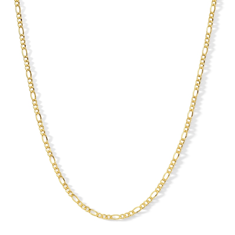 2.15mm Figaro Chain Necklace 14K Hollow Gold Bonded Sterling Silver - 20"