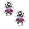 Thumbnail Image 1 of Child's Multi-Purple Crystal Girl Stud Earrings in Sterling Silver