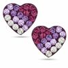 Child's Multi-Purple Crystal Heart Stud Earrings in Sterling Silver