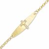 Child's Cubic Zirconia Cross ID Bracelet in 10K Gold - 5"