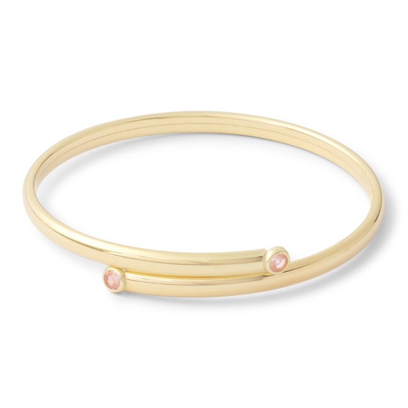 Child's Pink Cubic Zirconia Bangle in 14K Gold Fill - 5.5"