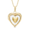 Thumbnail Image 1 of Child's Mother-of-Pearl Heart Locket Pendant in 14K Gold Fill - 15"