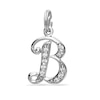Thumbnail Image 0 of Cubic Zirconia Calligraphy Initial "B" Bracelet Charm in Sterling Silver