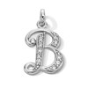 Thumbnail Image 1 of Cubic Zirconia Calligraphy Initial "B" Charm in Sterling Silver