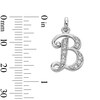Thumbnail Image 2 of Cubic Zirconia Calligraphy Initial "B" Charm in Sterling Silver