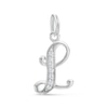 Thumbnail Image 0 of Cubic Zirconia Calligraphy Initial "L" Bracelet Charm in Sterling Silver
