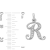 Thumbnail Image 4 of Cubic Zirconia Calligraphy Initial "R" Charm in Sterling Silver