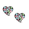 Thumbnail Image 1 of Multi-Color Crystal Heart Stud Earrings in Sterling Silver