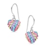 Thumbnail Image 0 of Multi-Color Crystal Heart Drop Earrings in Sterling Silver