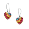 Thumbnail Image 0 of Multi-Color Crystal Heart Drop Earrings in Sterling Silver