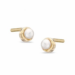 Child's 2.5mm Freshwater Cultured Pearl Stud Earrings in 10K Gold