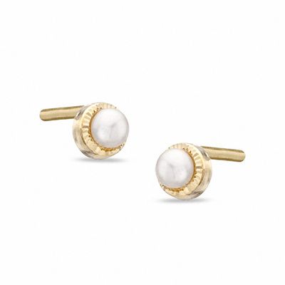 Child's 2.5mm Freshwater Cultured Pearl Stud Earrings in 10K Gold