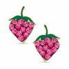 Thumbnail Image 1 of Pink Cubic Zirconia Strawberry Stud Earrings in 10K Gold