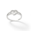 Thumbnail Image 0 of Cubic Zirconia Double Heart Split Shank Ring in Sterling Silver