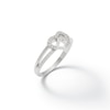 Cubic Zirconia Double Heart Split Shank Ring in Sterling Silver - Size 7