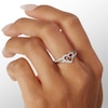 Thumbnail Image 2 of Cubic Zirconia Double Heart Split Shank Ring in Sterling Silver