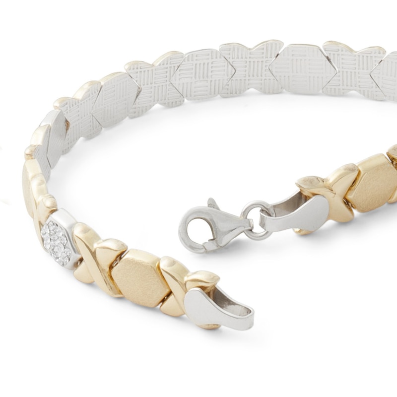 Crystal Stampato Bracelet in 10K Gold Bonded Sterling Silver - 7.25"