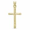 Thumbnail Image 1 of Medium Diamond-Cut Cross Charm in 10K Stamp Hollow Gold