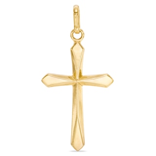 Flare Cross Necklace Charm in 10K Gold