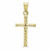 Thumbnail Image 0 of Small Diamond-Cut Cross Charm in 10K Stamp Hollow Gold