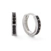 Thumbnail Image 1 of Black Cubic Zirconia Huggie Hoop Earrings in Sterling Silver with Black Rhodium