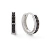 Thumbnail Image 0 of Black Cubic Zirconia Huggie Hoop Earrings in Sterling Silver with Black Rhodium