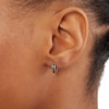 Thumbnail Image 2 of Black Cubic Zirconia Huggie Hoop Earrings in Sterling Silver with Black Rhodium