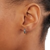 Thumbnail Image 3 of Black Cubic Zirconia Huggie Hoop Earrings in Sterling Silver with Black Rhodium