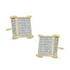 Thumbnail Image 1 of 1/4 CT. T.W. Composite Diamond Square Stud Earrings in Sterling Silver with 14K Gold Plate