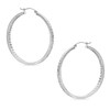 2 x 40mm Diamond-Cut Inside-Out Hoop Earrings in Hollow Sterling Silver