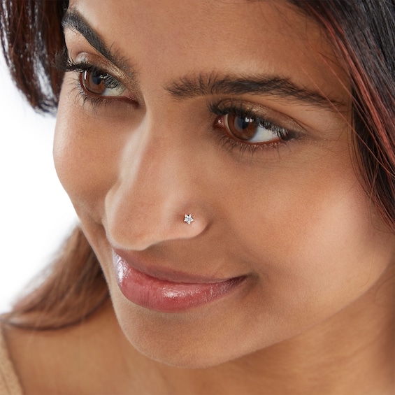 Semi-Solid Stainless Steel Multi-Shape CZ Nose Stud Set - 20G 5/16"