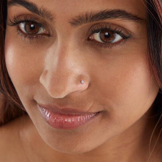 Semi-Solid Stainless Steel Multi-Shape CZ Nose Stud Set - 20G 5/16"