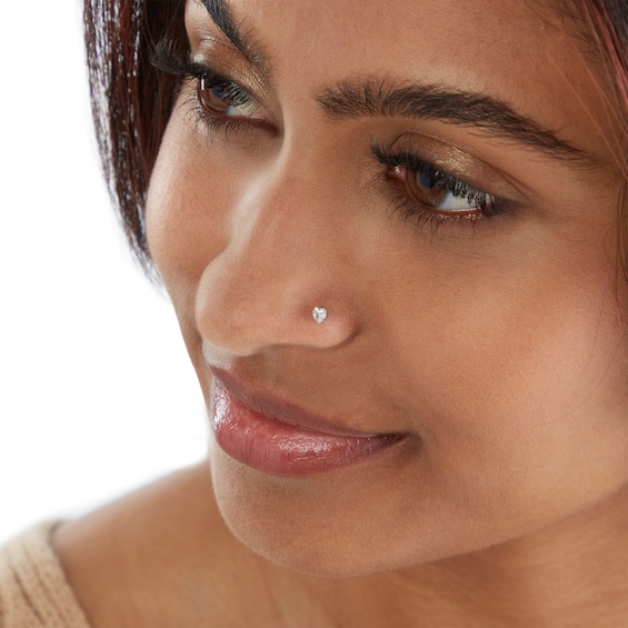Semi-Solid Stainless Steel Multi-Shape CZ Nose Stud Set - 20G 5/16"