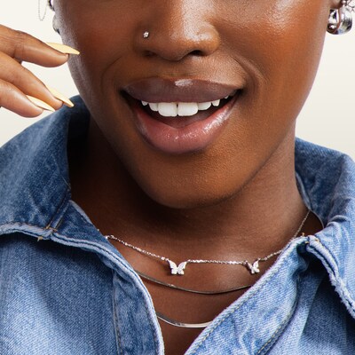 Semi-Solid Stainless Steel Multi-Shape CZ Nose Stud Set - 20G 5/16"