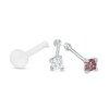 Thumbnail Image 1 of 022 Gauge Cubic Zirconia Nose Stud Set in 14K White Gold