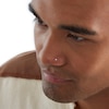 Thumbnail Image 1 of 14K Solid Gold CZ White and Purple L-Shaped Nose Stud Set - 22G