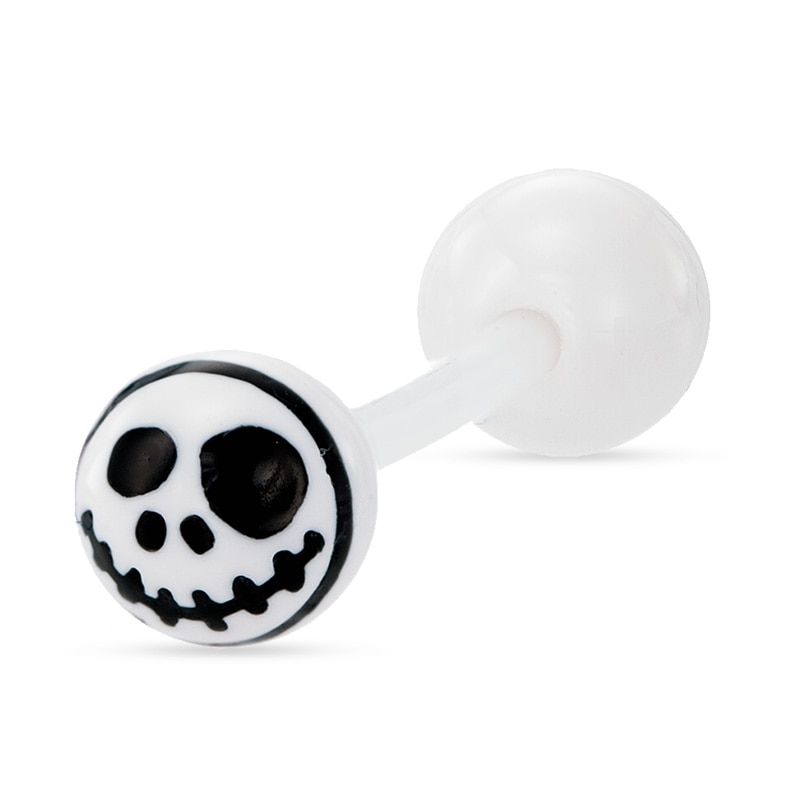 Main Image 1 of 014 Gauge ©Disney Jack Skellington Acrylic Barbell in White Biopierce