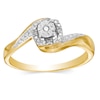 Thumbnail Image 1 of Diamond Accent Bypass Ring in Sterling Silver and 14K Gold Plate - Size 7
