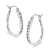 Thumbnail Image 1 of Diamond Accent Hoop Earrings in Sterling Silver