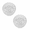 Diamond Accent Beaded Frame Stud Earrings in Sterling Silver