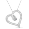 Thumbnail Image 0 of Diamond Accent Tilted Curly Heart Pendant in Sterling Silver