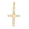Thumbnail Image 1 of Fancy Cubic Zirconia Cross with Heart Necklace Charm in 10K Gold
