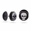 Thumbnail Image 1 of 016 Gauge Single Black UV Acrylic Plug with Skull