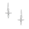 Child's Diamond Accent Cross Drop Earrings in Sterling Silver