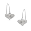 Thumbnail Image 1 of Child's Diamond Accent Heart Drop Earrings in Sterling Silver