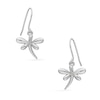 Child's Diamond Accent Dragonfly Drop Earrings in Sterling Silver