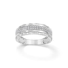 Thumbnail Image 0 of 1/6 CT. T.W. Diamond Double Row Wedding Band in Sterling Silver