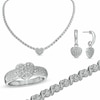 Thumbnail Image 1 of Diamond Accent Heart Necklace, Bracelet, Ring and Earrings Set in Bronze with Sterling Silver Plate