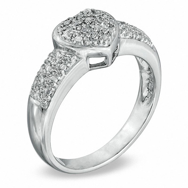 Main Image 2 of Diamond Accent Heart Necklace, Bracelet, Ring and Earrings Set in Bronze with Sterling Silver Plate