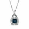 Enhanced Blue Diamond Accent Pendant in Sterling Silver